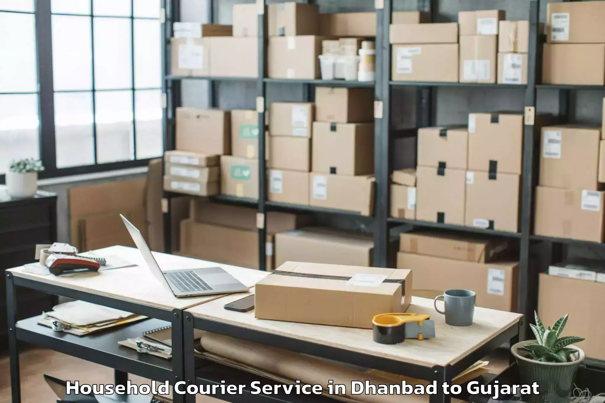 Expert Dhanbad to Khambhalia Household Courier